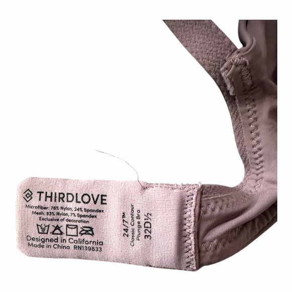 ThirdLove Classic Contour Plunge Bra 32D 1/2 - Picture 3 of 3